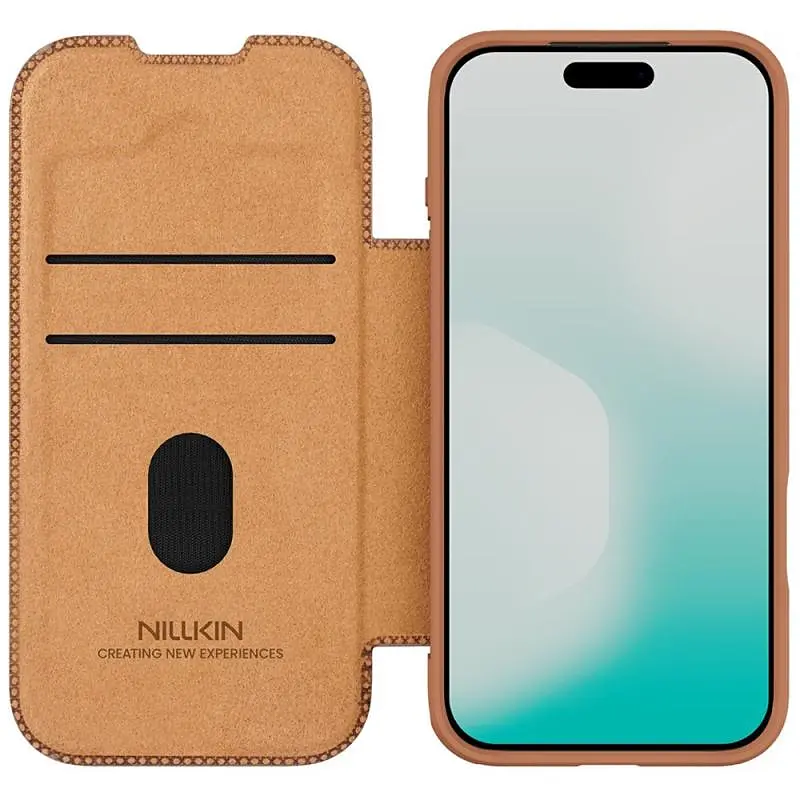 Шкіряний чохол-книжка Nillkin Qin Pro Camshield для Apple iPhone 17 Pro (6.3) Brown - фото 4