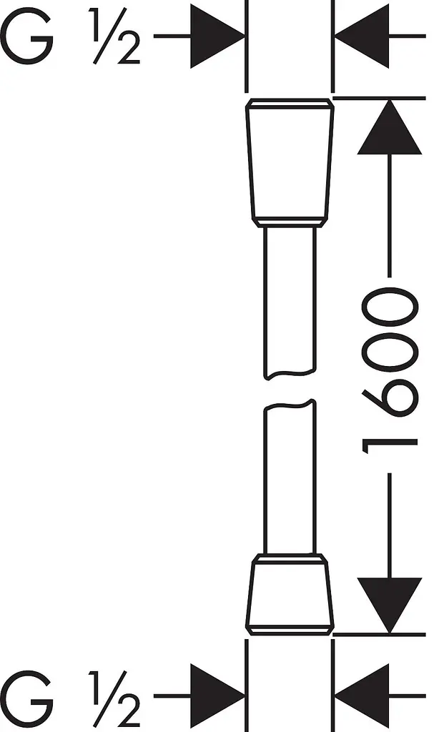 Шланг для душу 160 см Hansgrohe Isiflex 28276670, Чорний - фото 2