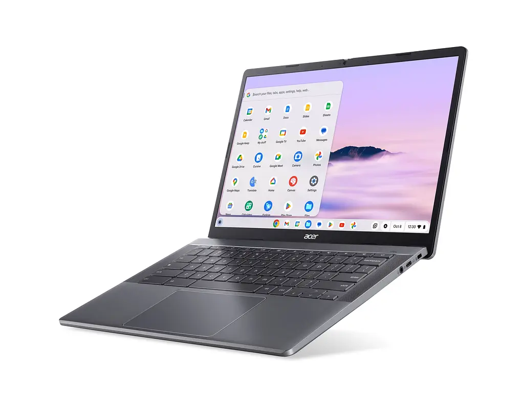 Ноутбук Acer Chromebook Plus CB514-3HT 14' WUXGA IPS Touch, AMD R5-7520C, 16GB, F512GB, UMA, ChromeOS, серый (NX.KP9EU.002) - фото 4