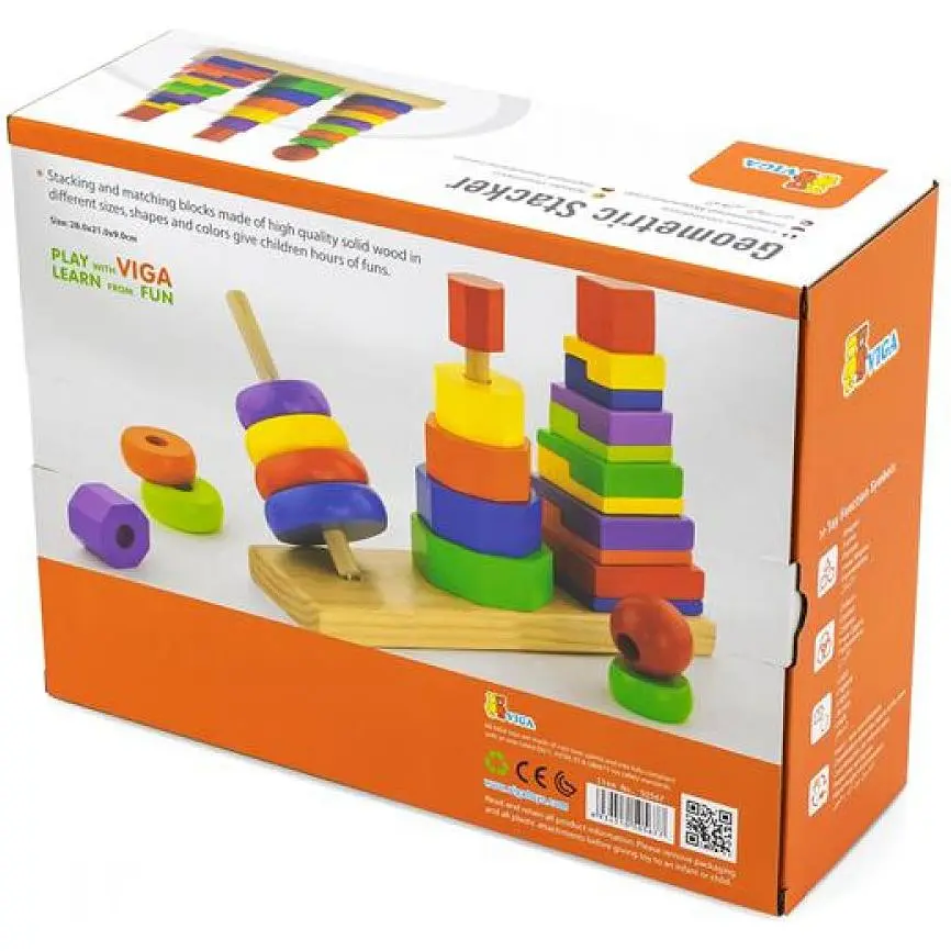Набір пірамідок Viga Toys Три фігури дерев'яний (50567) - фото 5