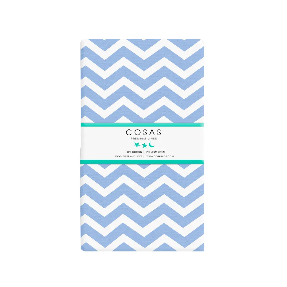 Простынь Cosas на резинке в детскую кроватку 60х120 blue zigzag, голубой (Зиг_голуб_1) - фото 5