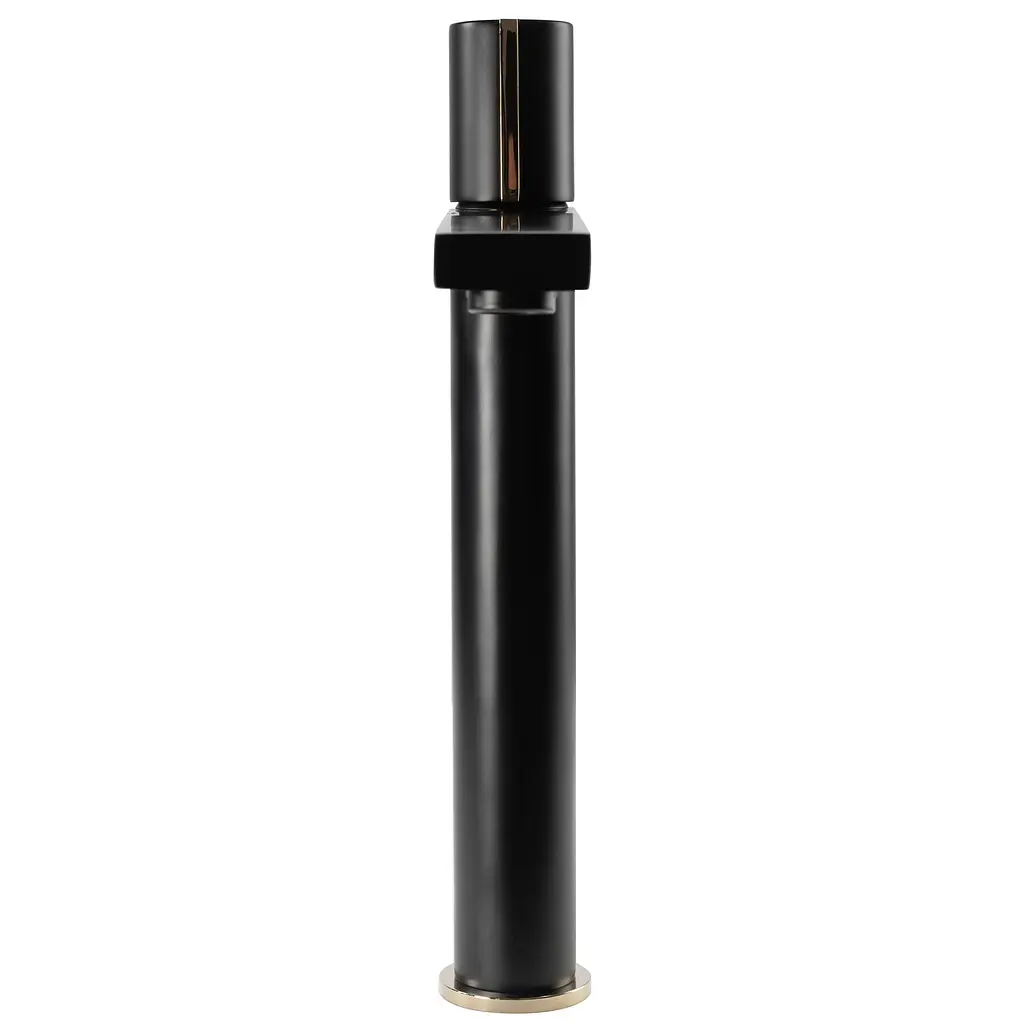 Змішувач для умивальника Rea Icon black L.gold чорний високий REA-B5681, Чорний - фото 3