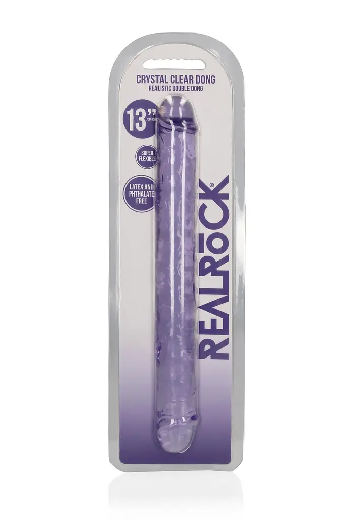 Двосторонній фалоімітатор RealRock Double Dong, 34 см (фіолетовий) - фото 6