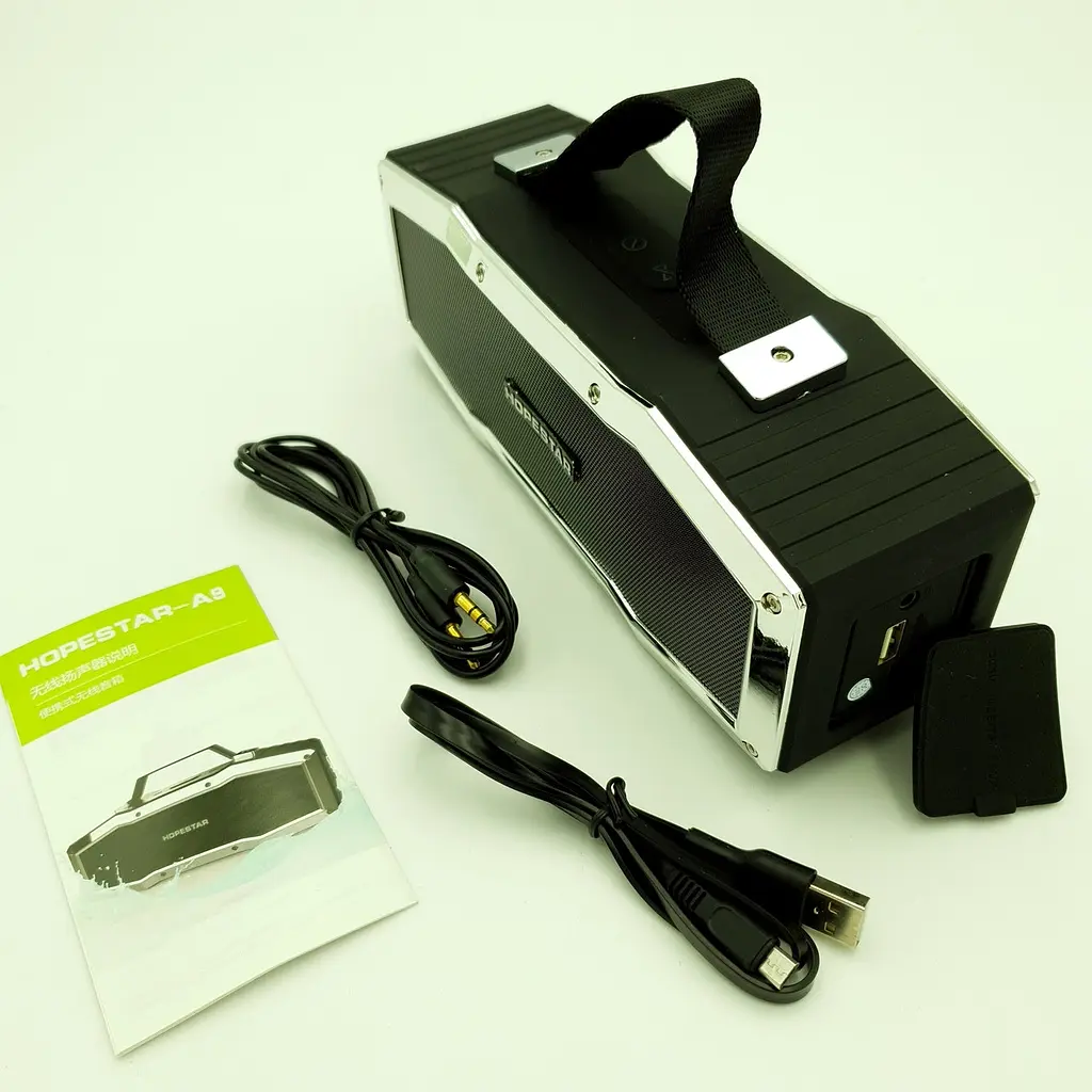 Бездротова акумуляторна колонка Bluetooth акустика FM MP3 AUX USB Hopestar A9 чорний - фото 5