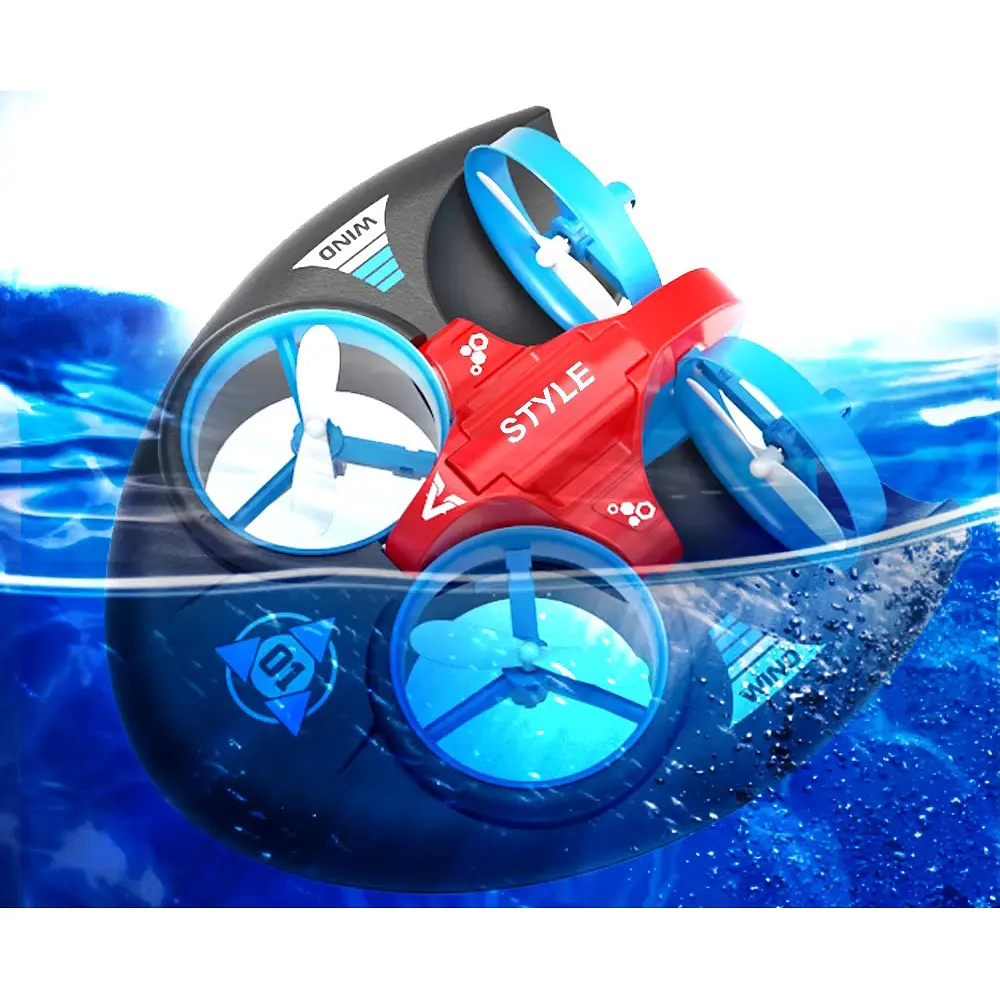 Квадрокоптер JJRC H101 Vehicle Drone Boat 3in1 Red-Blue [119036] - фото 4