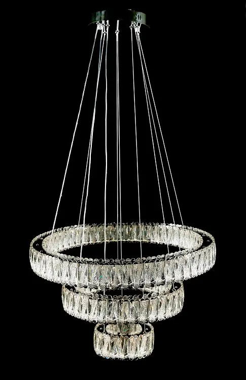 Світлодіодна люстра Splendid Ray L50804/600+400+200/3 LED (CH) з кришталем, хром, 100 Вт, з пультом і димером - фото 4