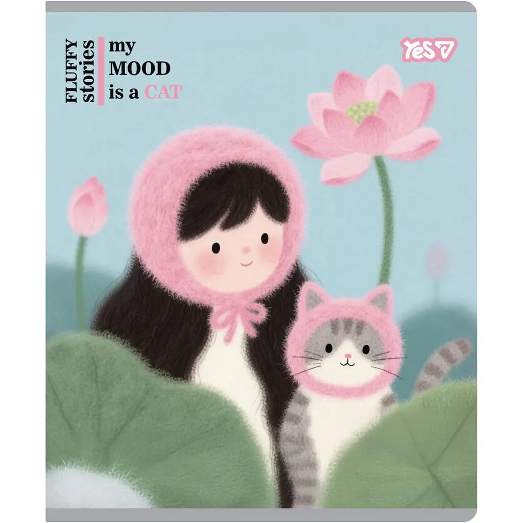 Зошит учнівський Yes My mood is a cat А5 12 аркушів коса лінія 10 шт. (768607) - фото 2