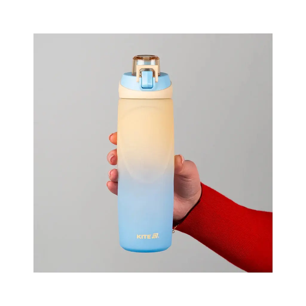 Пляшка для води Kite K26, 760 мл, бежево-синя (K26-1200-1) - фото 4