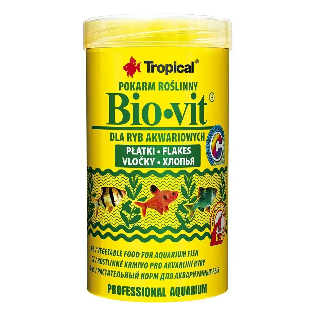 Сухой корм для аквариумных рыб Tropical в хлопьях Bio-Vit 250 мл для травоядных рыб - фото 1