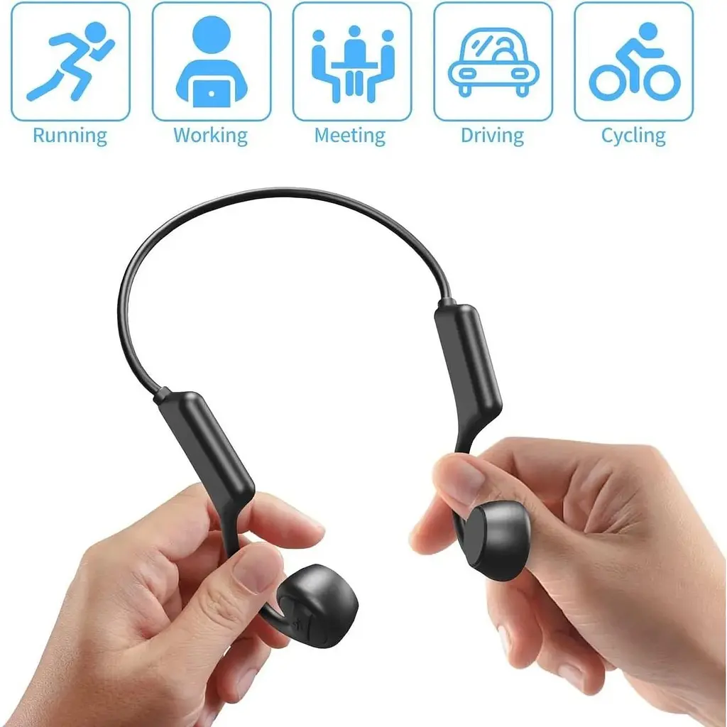 Бездротові навушники BeTIM Bone Bluetooth водонепроникні чорні  - фото 4