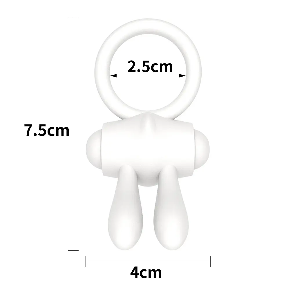 Ерекційне кільце - Power Clit Cockring Rabbit White - фото 3
