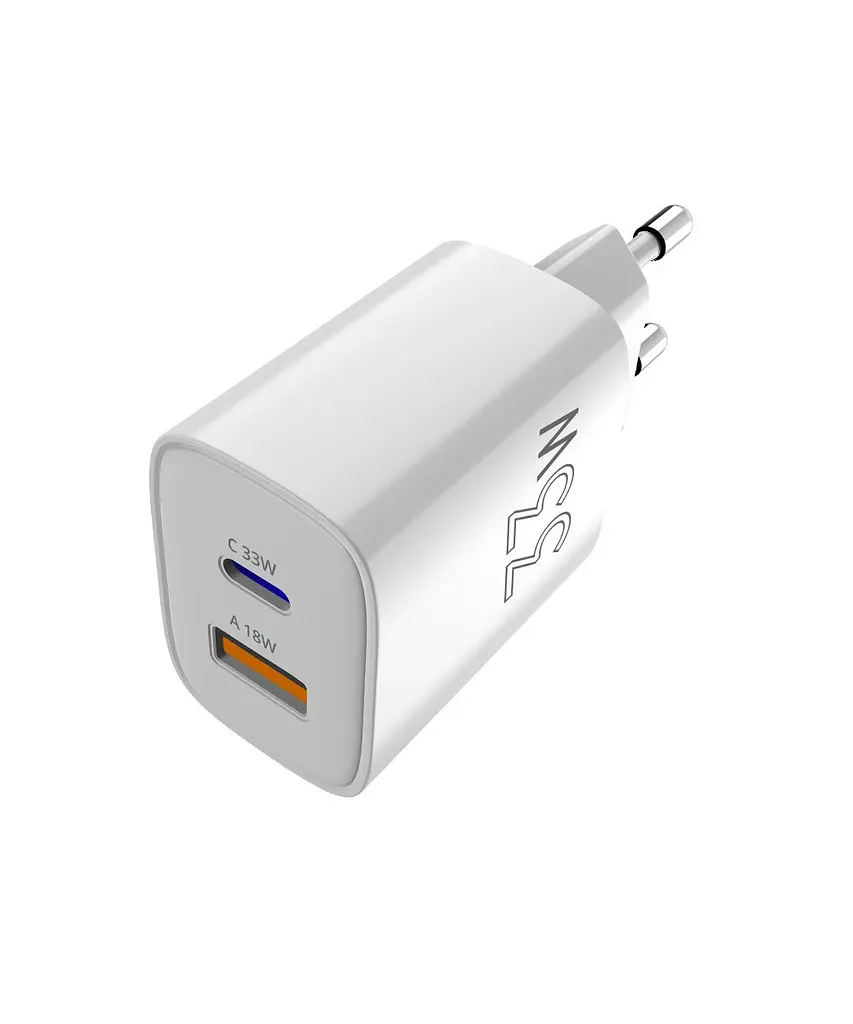 Мережевий зарядний пристрій Sigma mobile X-power 33W GaN, PD, QC (1xUSB-C + 1xUSB-A) Білий (PS33-01) - фото 4