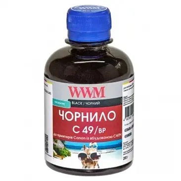 Чорнило WWM GI-490BK для Canon Pixma G1400/2400/3400 200г Black пігментне (C49/BP) - фото 2