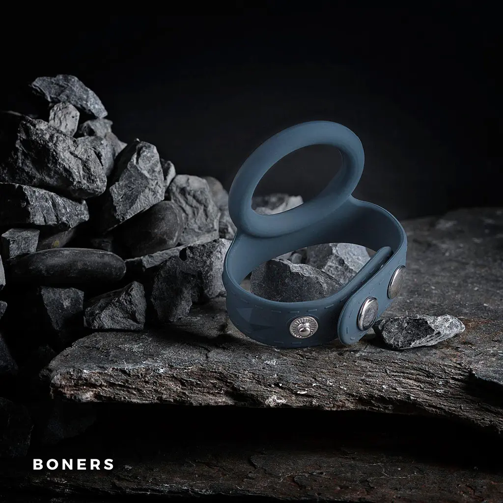 Ерекційне кільце Boners Cock Ball Strap L сірий - фото 3