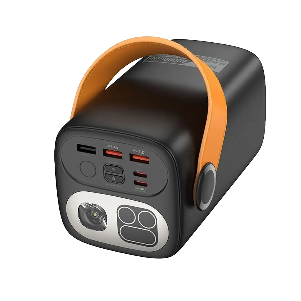 Батарея універсальна HOCO 60000mAh Astrum PD/100W, QC/3.0, LED lamp, Black (DB160 / 714724) - фото 2