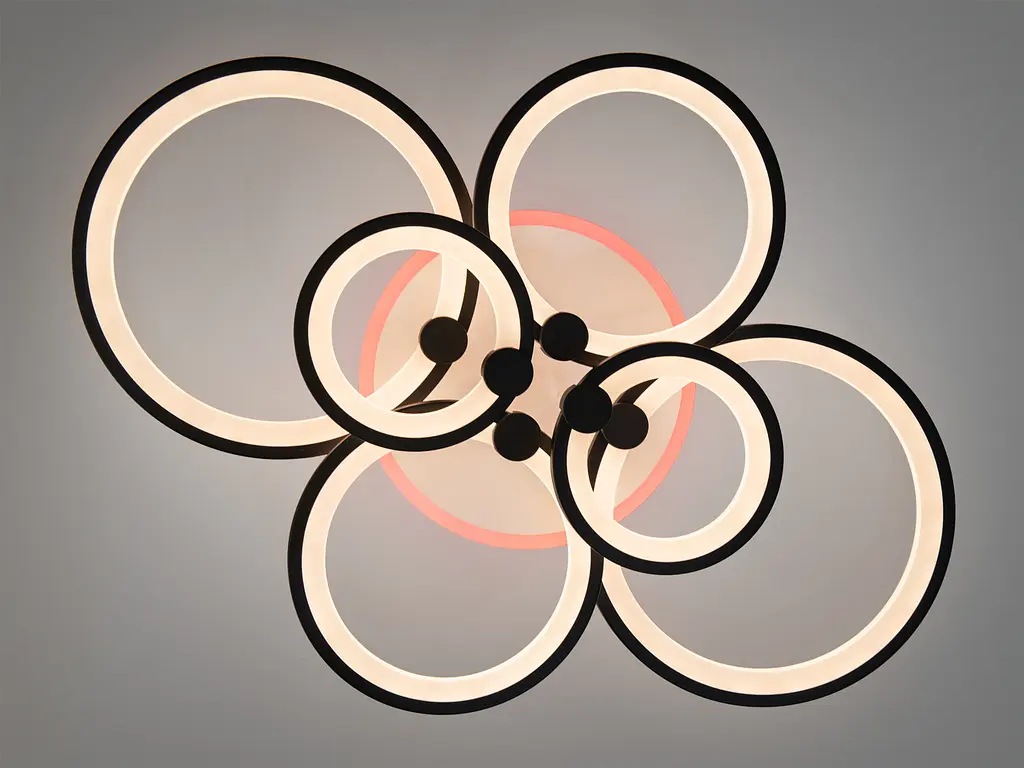 Светодиодная люстра смарт светильник с пультом, димером, 135W, черный - фото 2