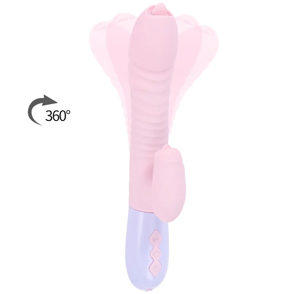 Вібратор Silicone Vibrator USB 7 Function and Thrusting Function / Heating Pink - фото 4