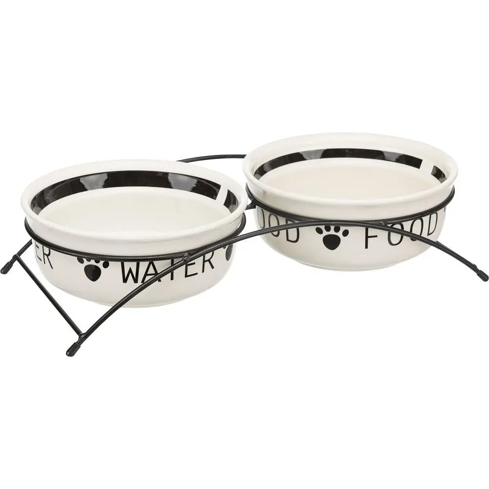 Миски керамические на подставке Trixie Eat on Feet 2 x 1,6 л / 20 см (белые) - фото 3