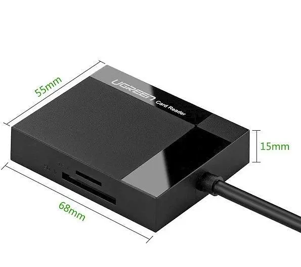 Кардидер UGREEN CR125 USB 3.0 All-in-One Card Reader 50 см чорний (30333) - фото 3