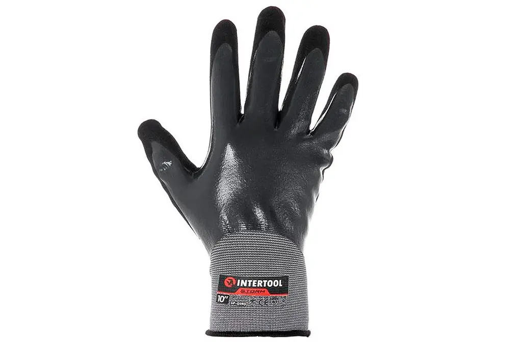 Рукавички робочі захисні Intertool Storm двошарова нітрилова пориста 10" - фото 2