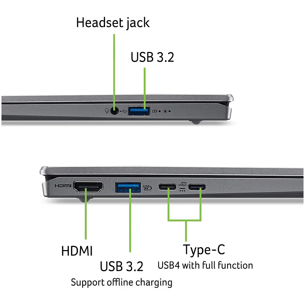 Ноутбук Acer Swift Go 14 AI OLED SFG14-64-R686 з процесором AMD Ryzen™AI 7 350 pana la 5.0GHz, 14'', WUXGA, OLED, 32GB LPDDR5X RAM, 1TB SSD, AMD Radeon™ 86 - фото 11