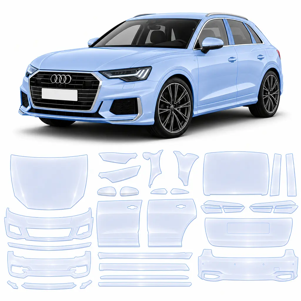 Антигравійна захисна бронеплівка за лекалами для Audi Q3 F3 2018-2024 - повний кузов