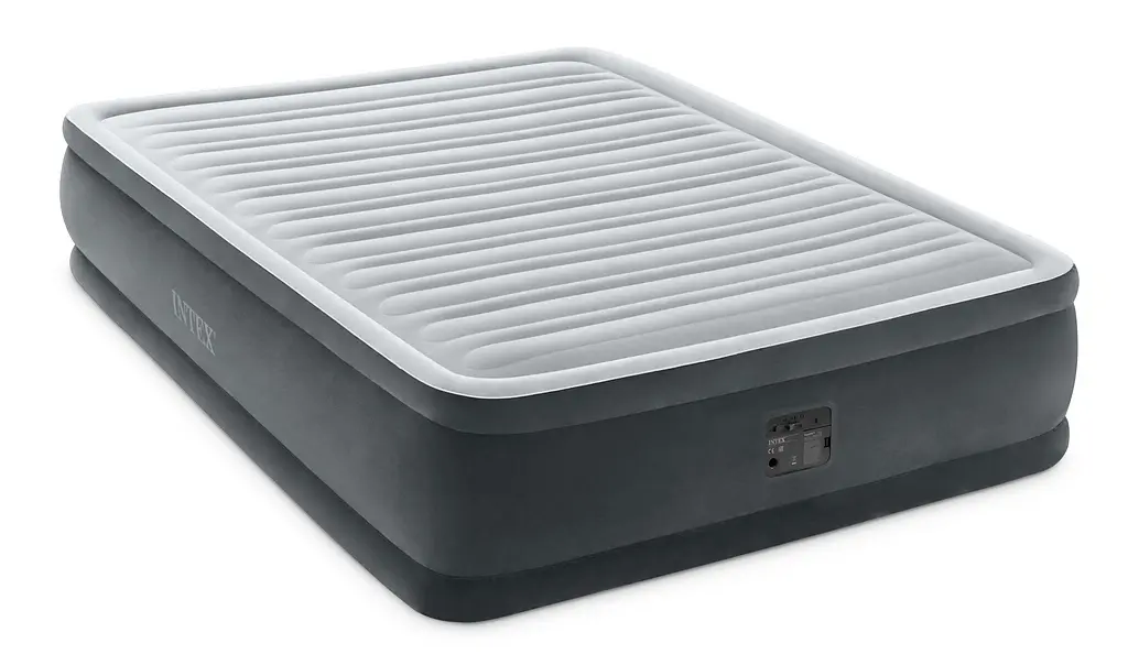 Двоспальне надувне ліжко Intex Dura-Beam Deluxe з вбудованим насосом, 152х203х46 см (64414)