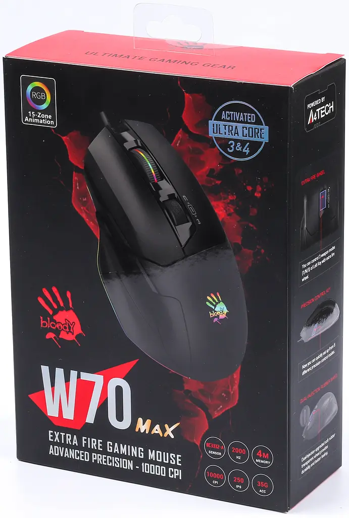 Миша ігрова A4Tech Bloody W70 Max Stone Black - фото 3