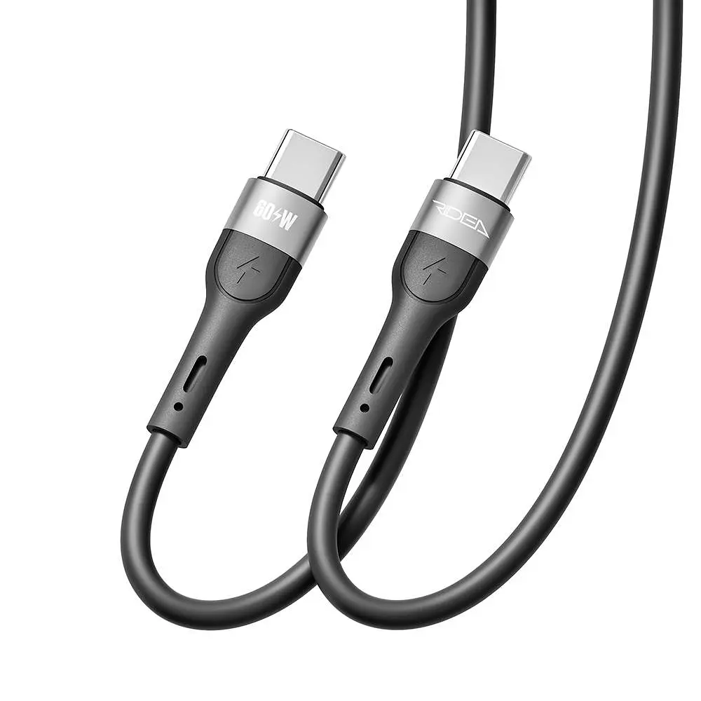 Кабель для зарядки USB Ridea RC-XS51 X-Silicone Type-C to Type-C 60W 20V/3A 2 м Черный - фото 5