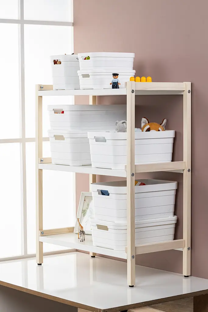 Кошик Idea Home Pyramid з кришкою 3.8 л 24x18x12.5 см білий (00638 White) - фото 3