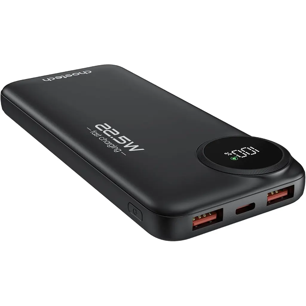 УМБ Choetech 10000mAh 22,5W PD 2xUSB-A, USB-C чорна - фото 2