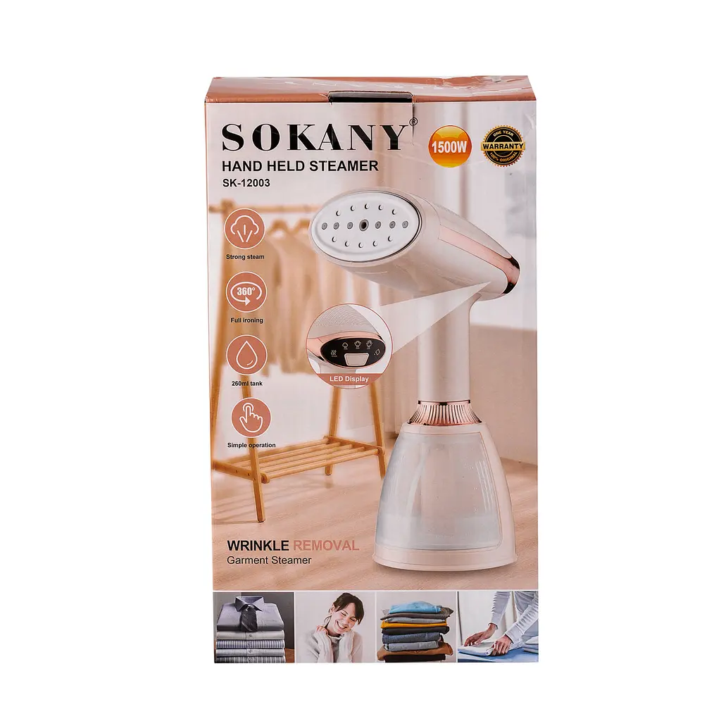 Ручной отпариватель вертикальный Sokany SK-12003 1500 Вт паровой утюг для ткани Розовый - фото 6
