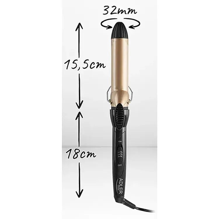 Плойка Adler AD 2112 32 мм с керамическим покрытием и быстрым нагревом - фото 9