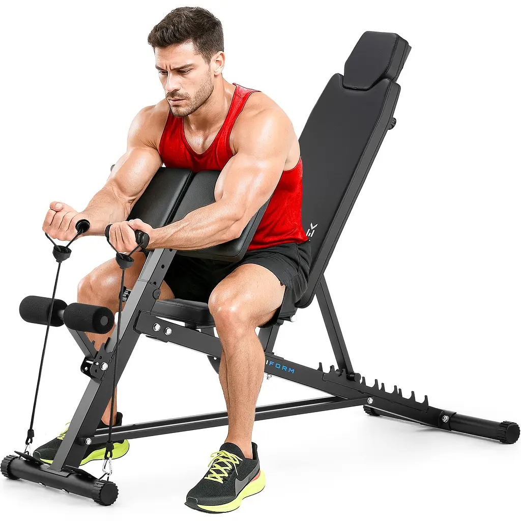 Лавка тренувальна Gymtek XL800 з еспандерами та партою Скотта - фото 12
