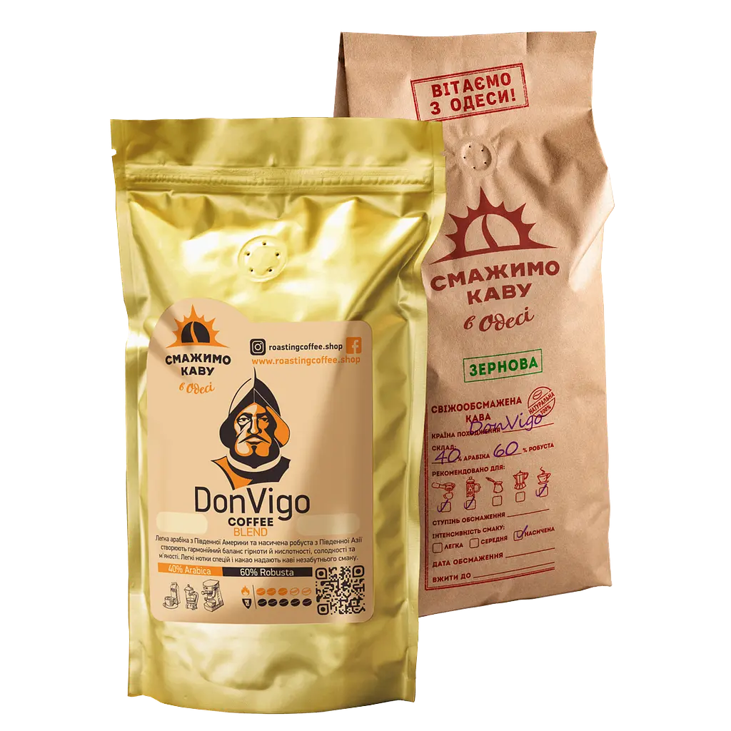 Свіжообсмажена кава Don Vigo Blend 40A/60R, бленд, 100 г