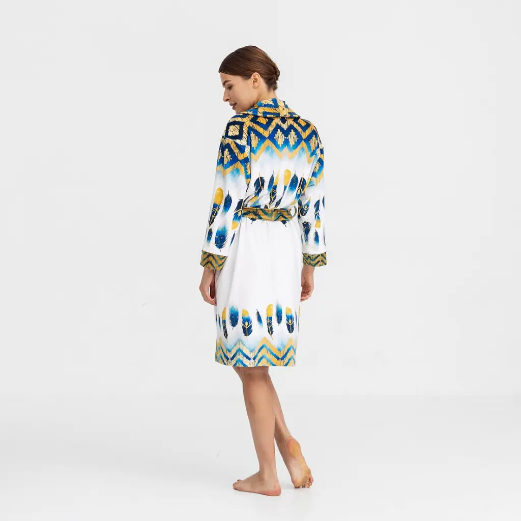Халат женский из плюшевого велюра эксклюзивный Feather 18287 L-XL - фото 4