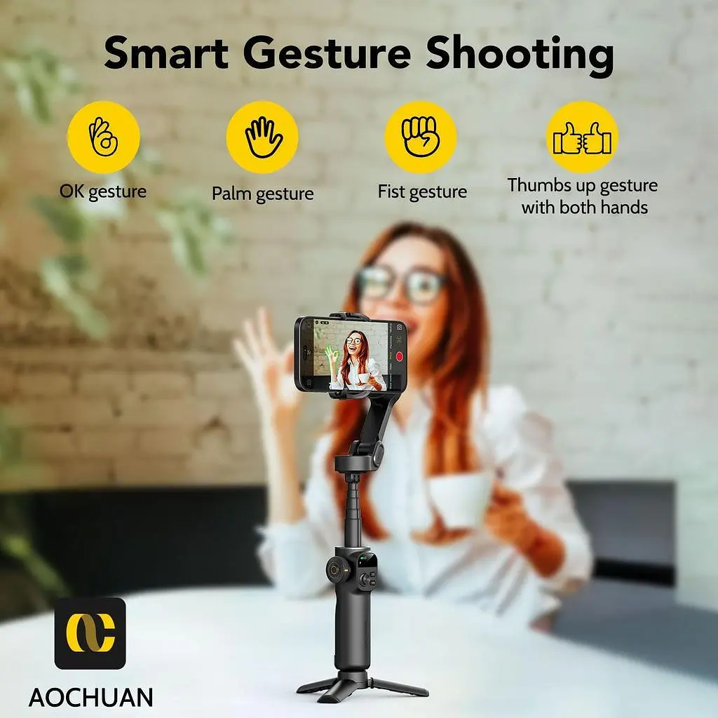 Триосьовий стабілізатор AOCHUAN Professional Gimbal Stabilizer for Smartphone Smart X2 Чорний (SmartX2) - фото 10