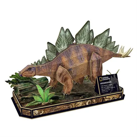 Тривимірна головоломка-конструктор CubicFun National Geographic Dino, Стегозавр (DS1054h) - фото 2