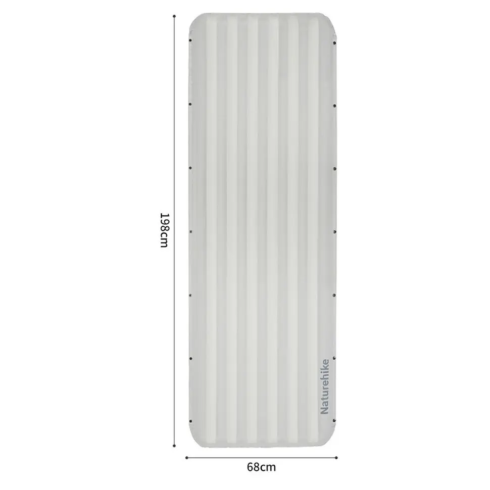 Матрац туристичний надувний одномісний Naturehike CNK2450WS035, 198х68х9.5 см, білий із вбудованою помпою для надування - фото 12