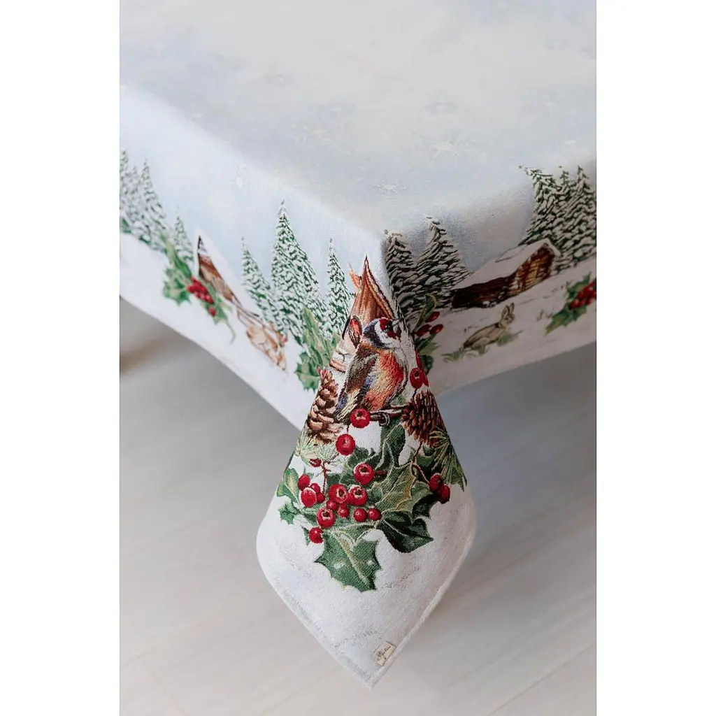 Скатертина-наперон гобеленова Прованс Squirrel з люрексом 100 x 90 см (41811) - фото 5