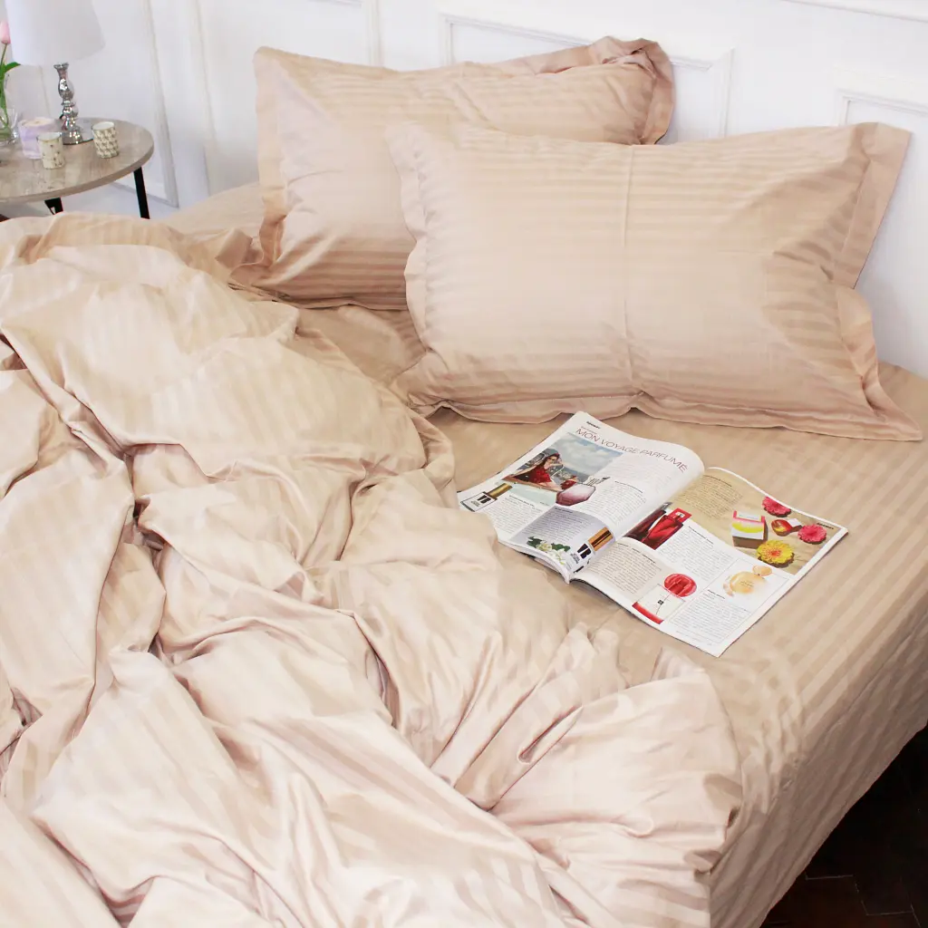 Постільна білизна MirSon SatinStripe 30-0004Cream 220х240 King Size (2200005248638) - фото 2