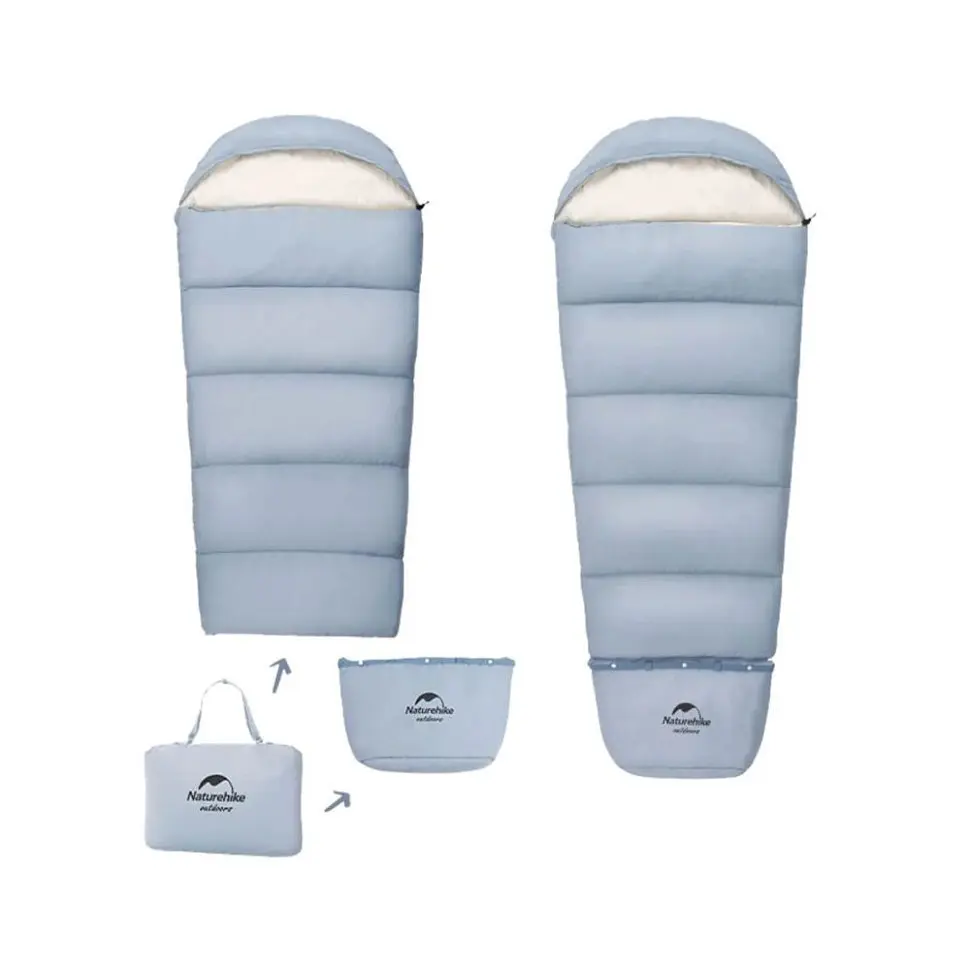 Детский спальный мешок Naturehike С300 NH21MSD01 (190х75см) Голубой - фото 3