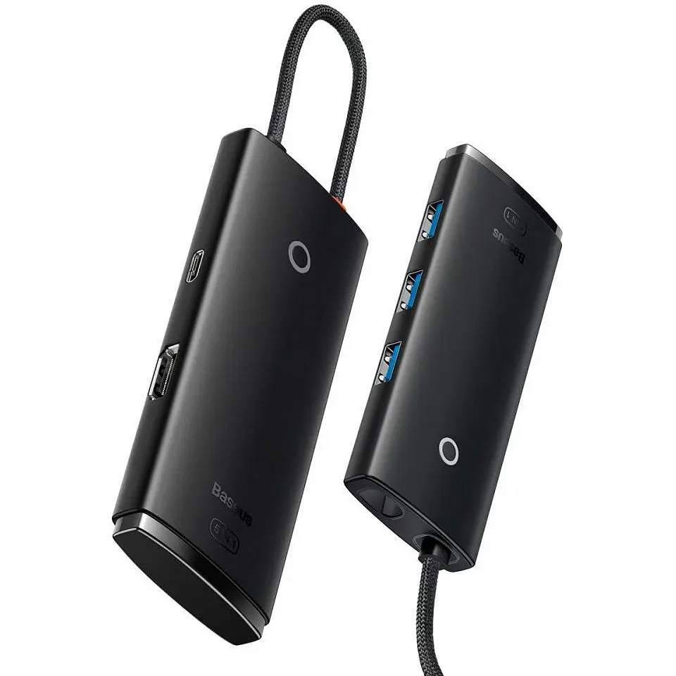 USB-хаб Baseus Lite Series 5-Port Type-C HUB Docking Station Black (WKQX040001) [89299] - фото 4