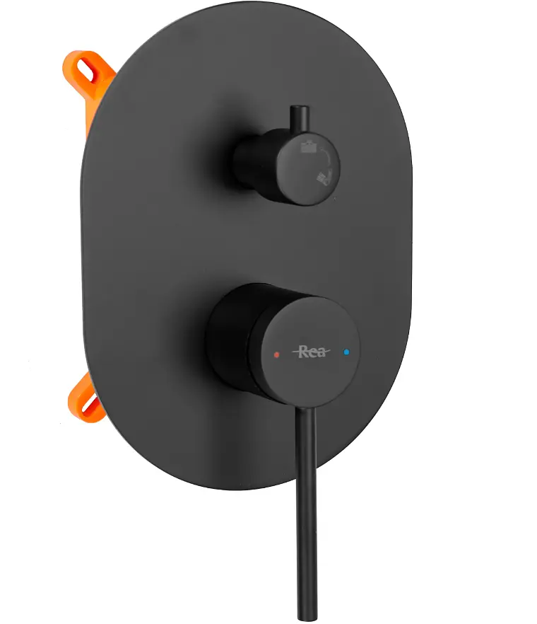 Душевая система скрытого монтажа Rea Oval + Box black REA-P8467, Черный матовый - фото 2