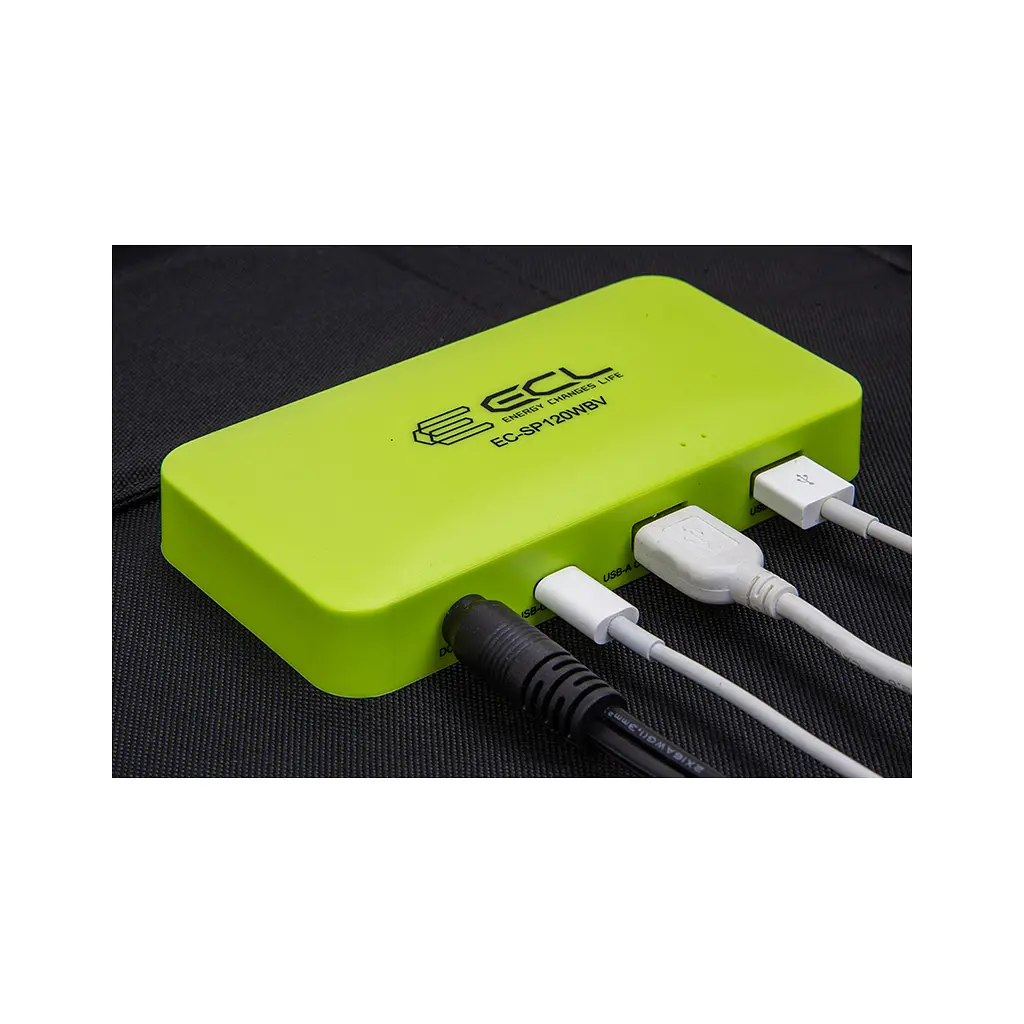 Портативна сонячна панель ECL 120W регулятор USB-C 2xUSB 1xQC 3.0 1550x555x5мм 3.9кг (EC-SP120WBV) - фото 5