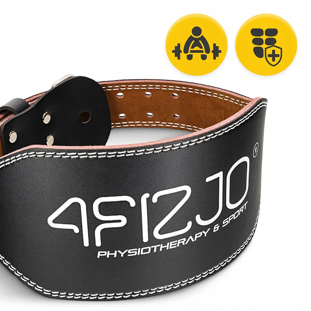 Пояс для важкої атлетики 4FIZJO шкіряний Size M Black (P-5905973404303) - фото 10