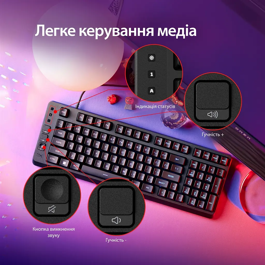 Клавіатура HyperX Eve 1800 USB Black (B7JE0AA) - фото 4