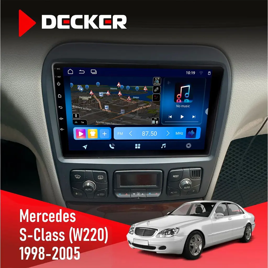 Штатна магнітола Mercedes-Benz S-Class (W220) 1998-2005 Decker D9-008 8x128 DSP 4G Decker (НФ-00004399)