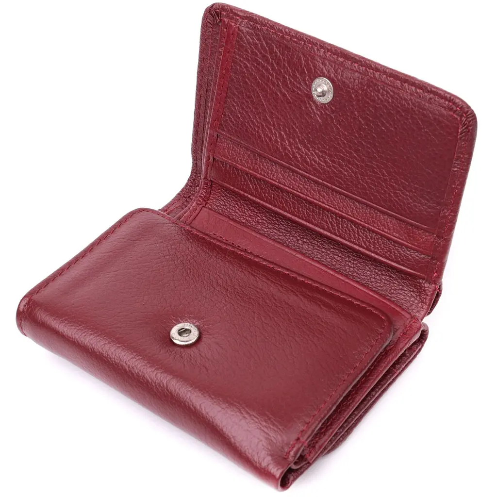 Шкіряний цікавий гаманець для жінок ST Leather 22507 бордовий - фото 8