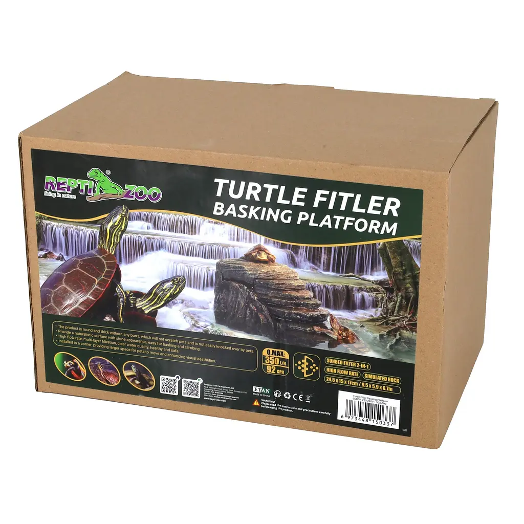 Декоративний фільтр-водоспад Repti-Zoo Turtle Filter Rock GLB09 у формі скелі для черепах, крабів і амфібій (350 л/год, до 90 літрів) - фото 13